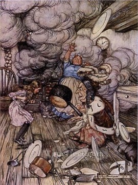  maravillas Pintura - Alicia en el país de las maravillas El cerdo y el pimiento, ilustrador Arthur Rackham